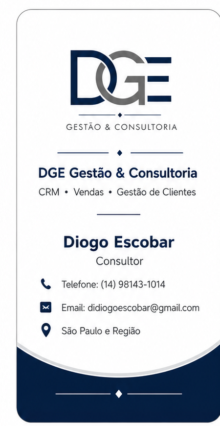 Verso do crachá DGE Gestão e Consultoria